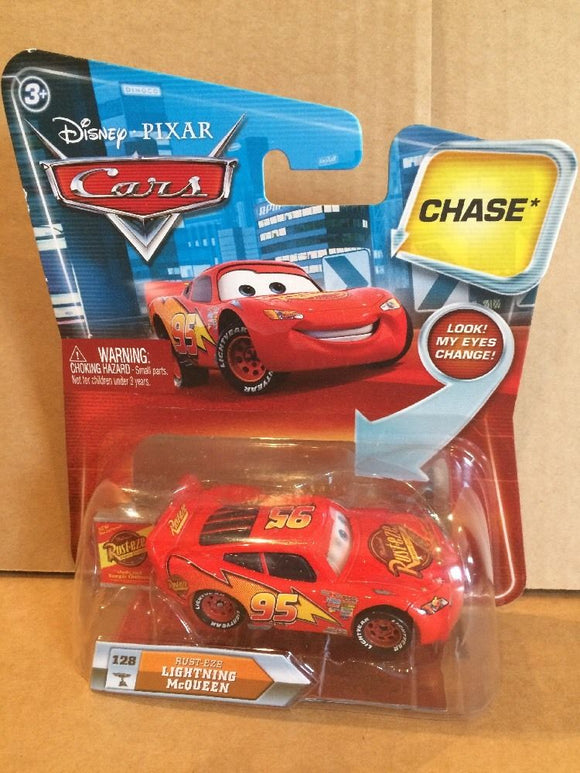 DISNEY CARS DIECAST - Lightning McQueen With Rusteze Can and Changing Eyes