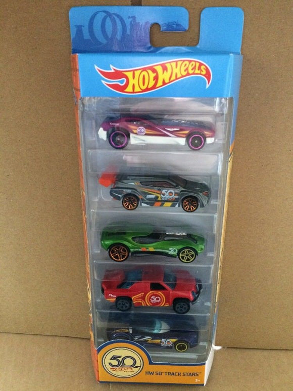 HOT WHEELS DIECAST - 50th Anniversary Track Stars 5 Pack