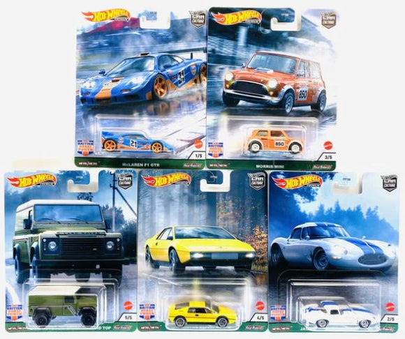 HOT WHEELS DIECAST - Car Culture British Horse Power Set Of 5