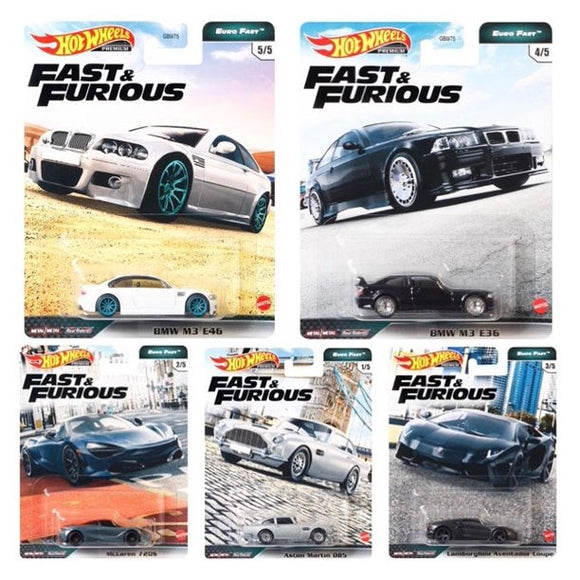 HOT WHEELS DIECAST - Fast and Furious Euro Fast Set K of 5