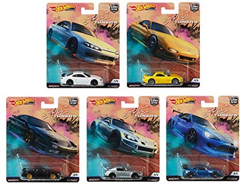 HOT WHEELS DIECAST - Real Riders Car Culture - Street Tuners Set Of 5