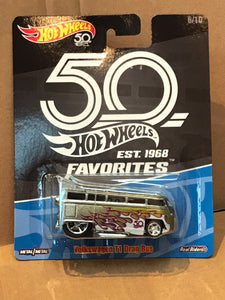 HOT WHEELS DIECAST - Real Riders 50th Anniversary Favorites - Volkswagen T1 Drag Bus