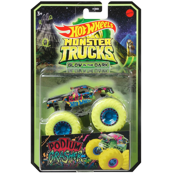 HOT WHEELS MONSTER TRUCKS - Glow in the dark - Podium Crasher