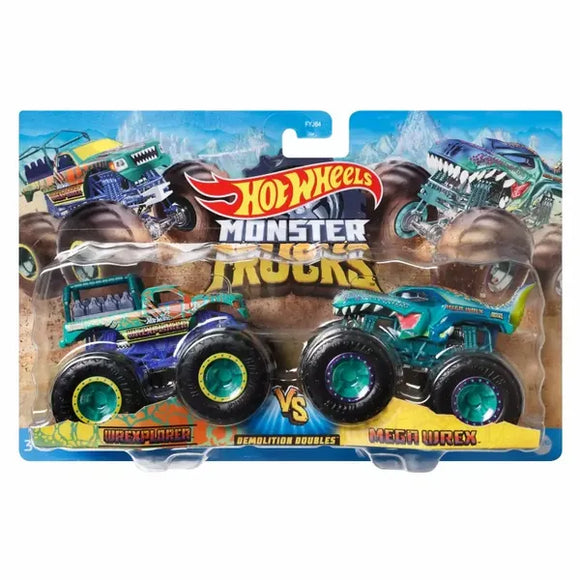 HOT WHEELS MONSTER TRUCKS - Wrexplorer vs Mega Wrex