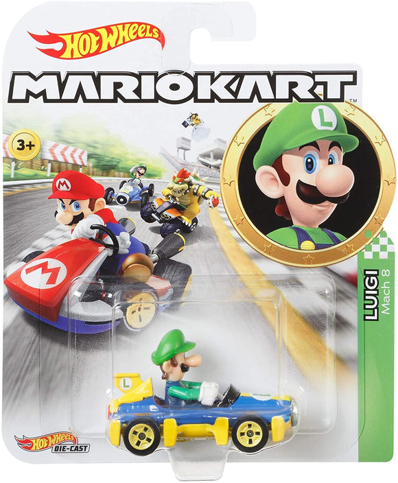 HOT WHEELS DIECAST - Mario Kart Luigi Mach 8