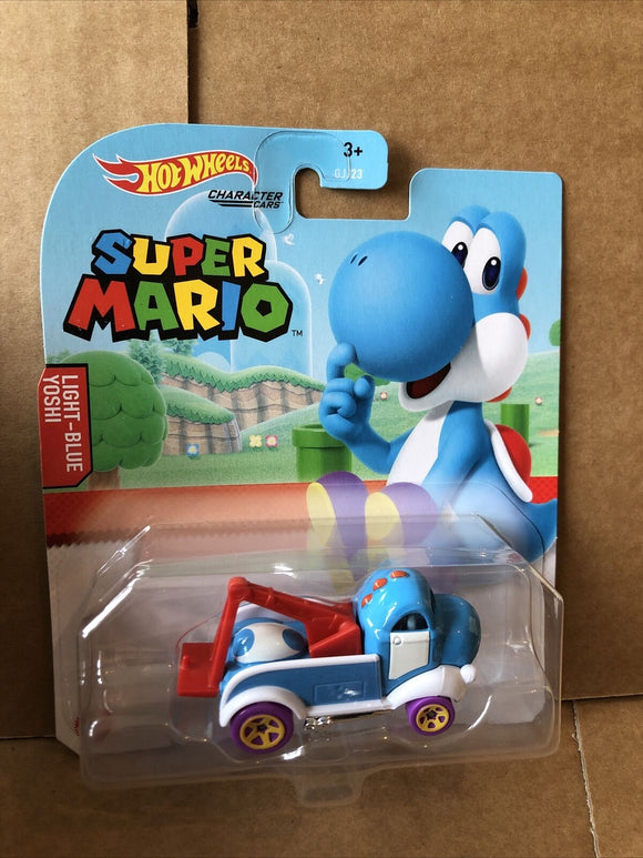 HOT WHEELS DIECAST - Character Cars Super Mario - Light Blue Yoshi