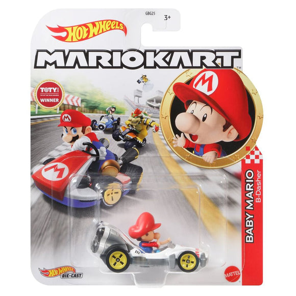 HOT WHEELS DIECAST - Mario Kart Baby Mario B-Dasher