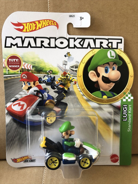 HOT WHEELS DIECAST - Mario Kart Luigi Standard Kart