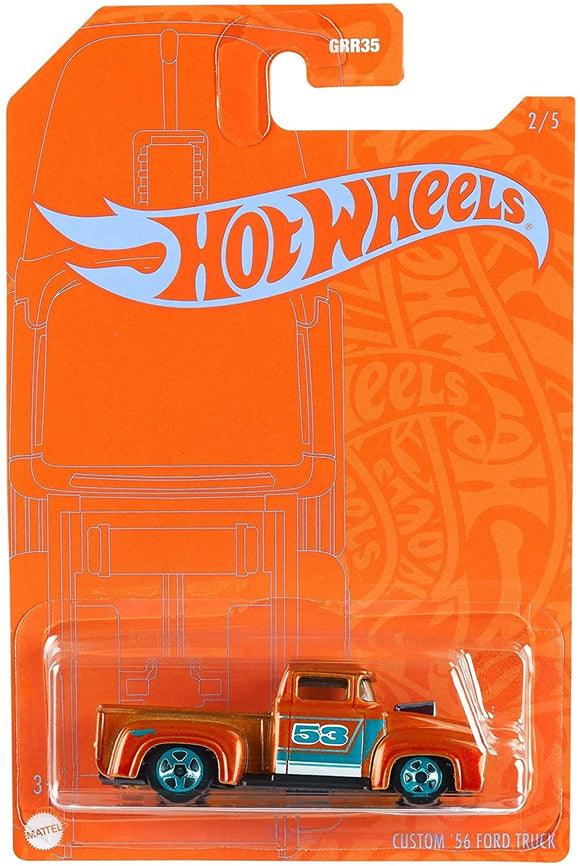 HOT WHEELS DIECAST - Orange and Blue Satin - Custom 56 Ford Truck