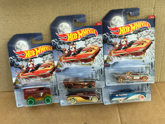 HOT WHEELS DIECAST - Holiday Hot Rods set of 5
