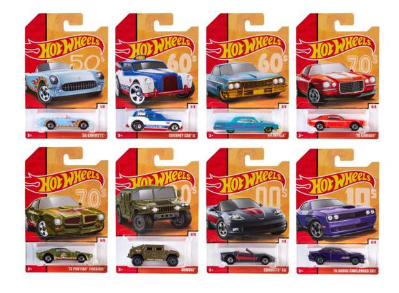 HOT WHEELS DIECAST - Retro Throwback 2019 Series Set Of 8