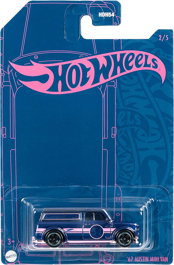 HOT WHEELS DIECAST - Blue and Pink 67 Austin Mini Van