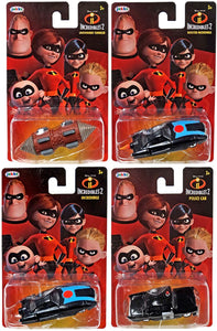 THE INCREDIBLES 2 - set of 4 diecast Incredible Car Tunneler