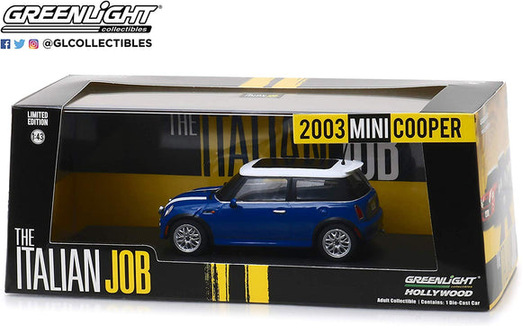 Greenlight Hollywood Diecast - Italian Job 2003 Mini Cooper S Blue
