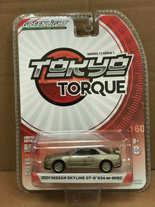 GREENLIGHT DIECAST - TOKYO TORQUE - 2001 Nissan Skyline GT-R R34 M-SPEC