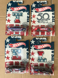HOT WHEELS DIECAST - 50th Anniversary Stars and Stripes Set Of 10