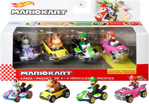 HOT WHEELS DIECAST - Super Mario Kart 4 pack