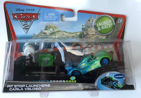 DISNEY CARS DIECAST - Carla Veloso with Pit Stop Launcher