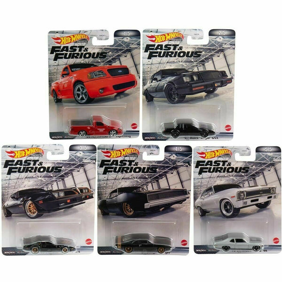 HOT WHEELS DIECAST - Replica Entertainment Fast and Furious set of 5
