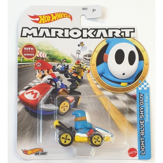 HOT WHEELS DIECAST - Mario Kart Light Blue Shy Guy standard cart