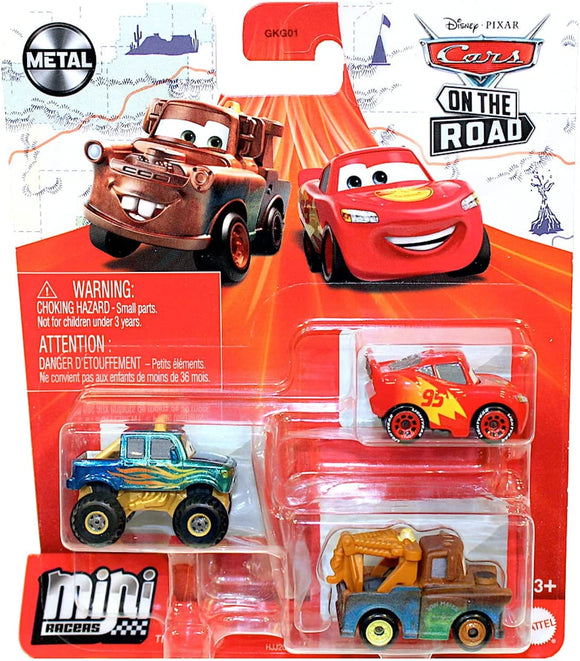 DISNEY CARS Mini Racers - set of 3 with Road Trip Lightning Ivy Mater