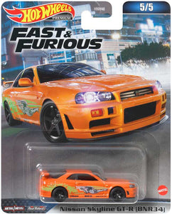 HOT WHEELS DIECAST - Fast and Furious - Nissan Skyline GT-R BNR34