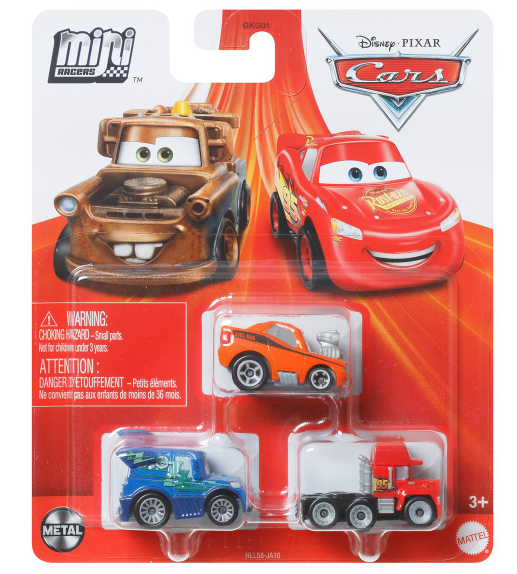 DISNEY CARS Mini Racers - set of 3 with Mack Snot Rod DJ