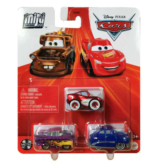 DISNEY CARS Mini Racers - set of 3 with Cruisin LMQ Ramone Doc Hudson