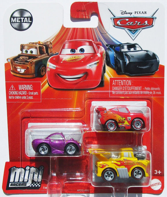 DISNEY CARS Mini Racers - set of 3 with Holley Hot Rod Mater LMQ