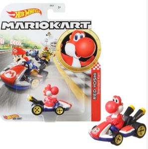 HOT WHEELS DIECAST - Mario Kart Red Yoshi standard cart